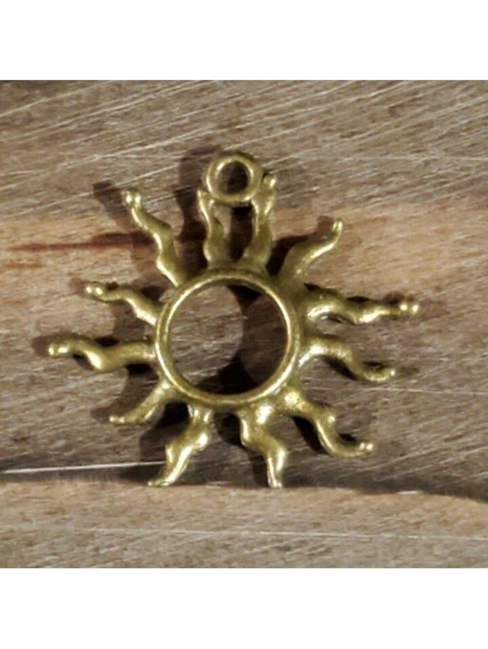 Antiqued Brass Pewter Aztec Open Sun 27x24mm Charms Pendants 2 pcs
